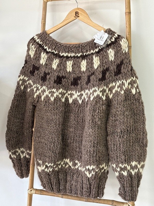 Producto - Sweater lana hilada visón - talle M