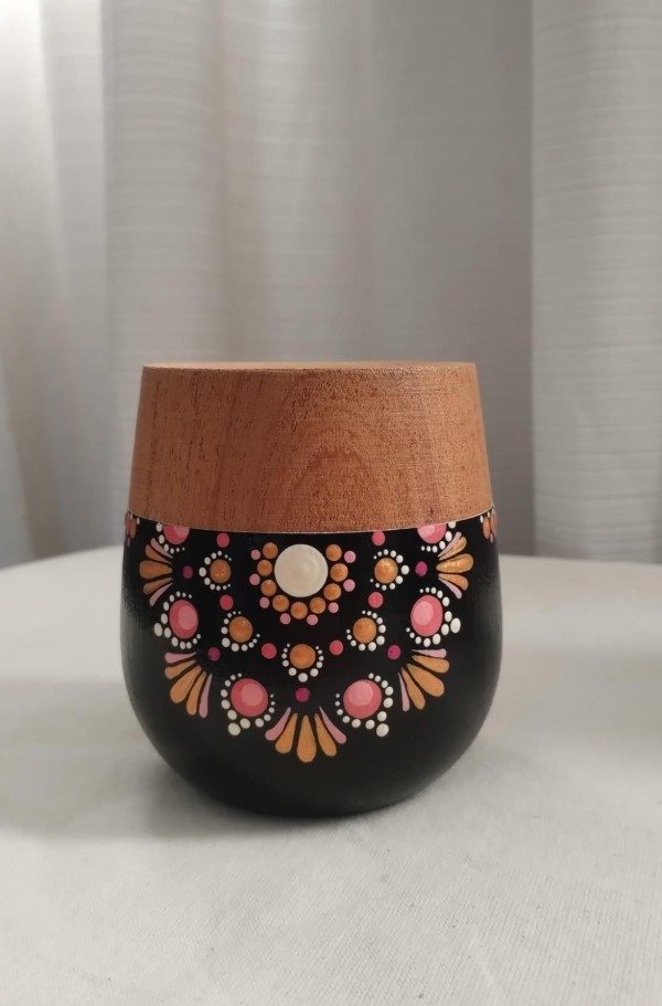 Producto - Mate mandala naranja y rosa