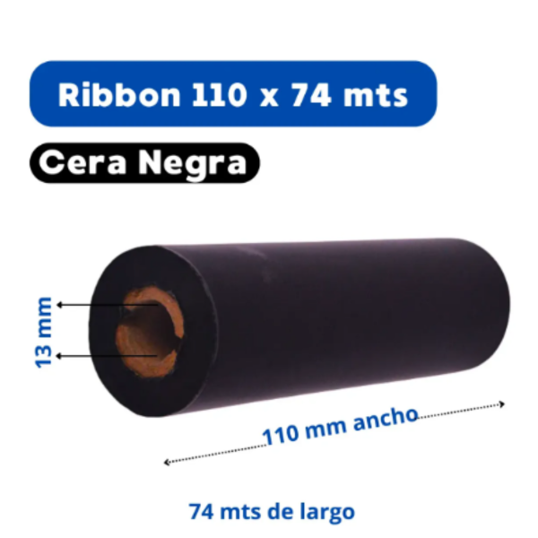 Producto - Ribbon Cera Negra 110 Mm ancho X 74 M