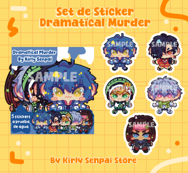 Producto - Set de Stickers Resistentes al Agua Dramatical Murder