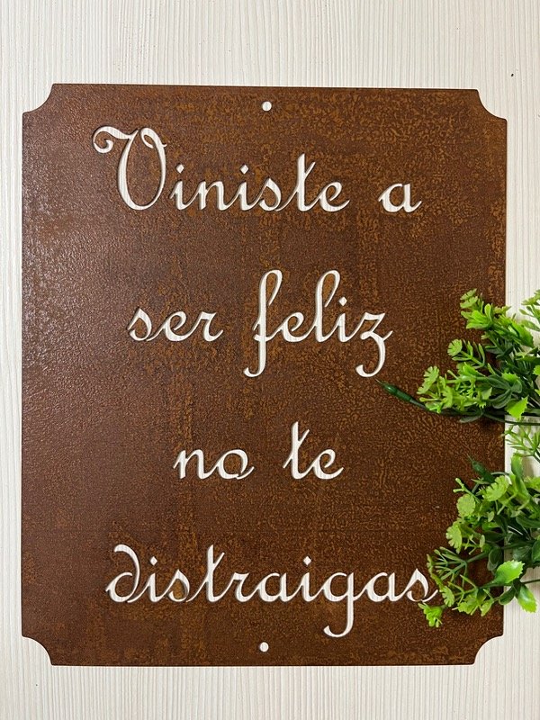 Producto - Chapa decorativa Viniste a ser feliz