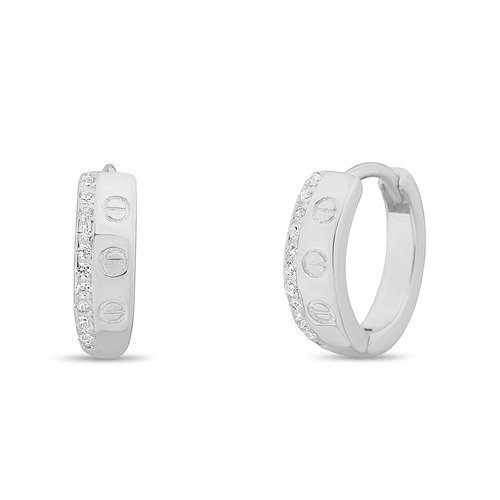 Producto - Par aros argollitas con tachas y piedras