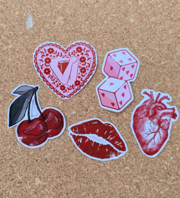 Producto - Pack de 5 stickers rojos aesthetic