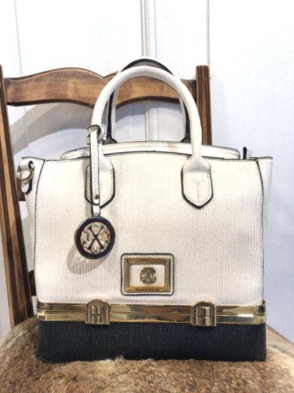 Producto - Cartera CHRISTIAN LACROIX exclusiva blanca/dorada y negra- PRECIO: 500x