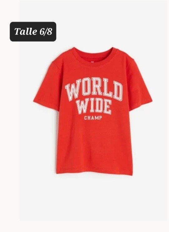 Remera manga corta HyM talle 6/8 roja