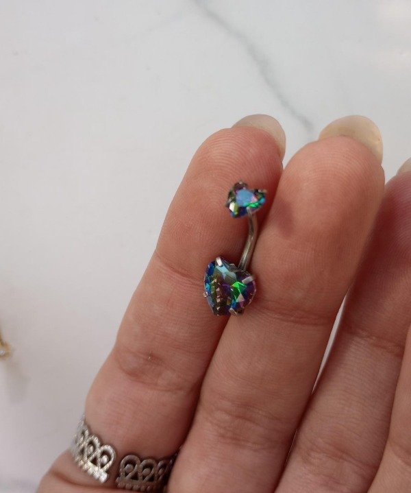 Producto - Piercing Ombligo Corazón - Tornasolado 1 - 2