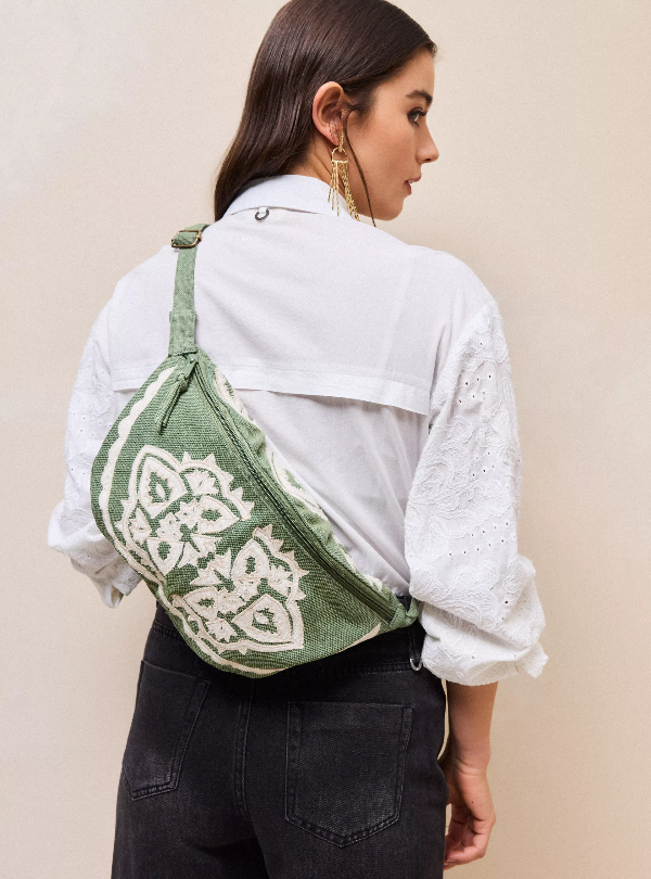 Producto - Riñonera Étnica Verde 100 Algodón
