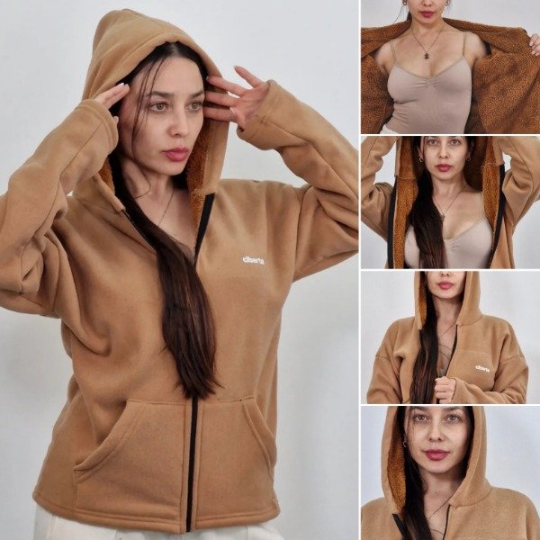 Producto - Campera Modelo Terra corderito Interno color Terracota