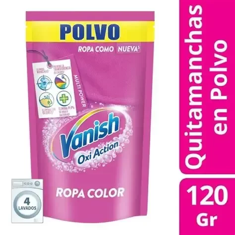 Producto - VANISH QUITAMANCHAS EN POLVO 120 GR ROSA