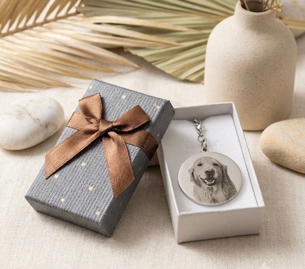 Producto - Llavero Personalizado Mascota Foto Grabado Acero Quirurgico con Caja Regalo - 0