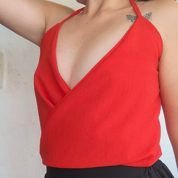 Producto - Blusa Top Halter Multiposición Cruzado - Tela Tipo Lino