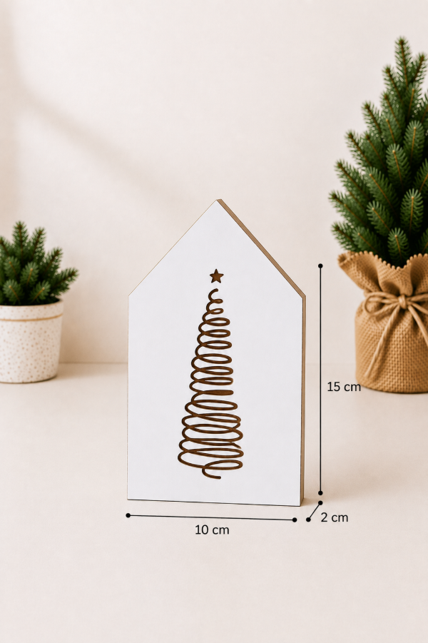 Producto - Casitas decorativas navideñas color blanco - 6
