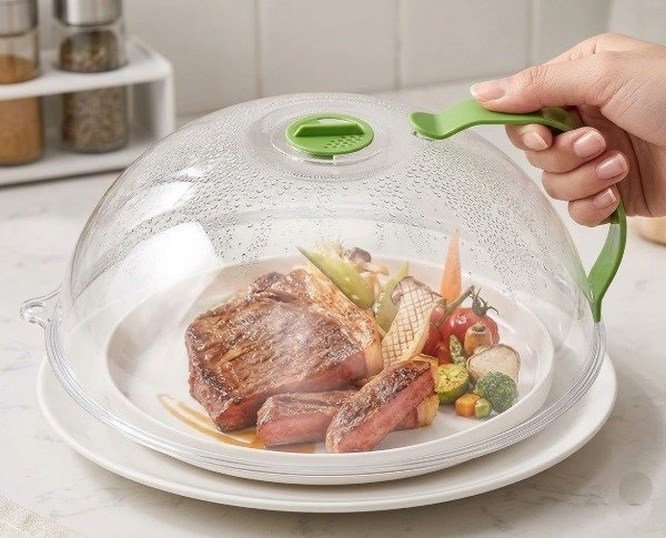 Producto - Tapa Microondas Antisalpicaduras C/ Válvula Vaporizadora Premium