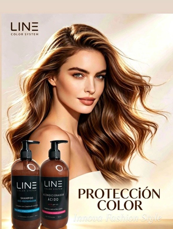 Producto - Kit Shampoo Bio-Reparador + Acondicionador Ácido LINE Color System 500 ml