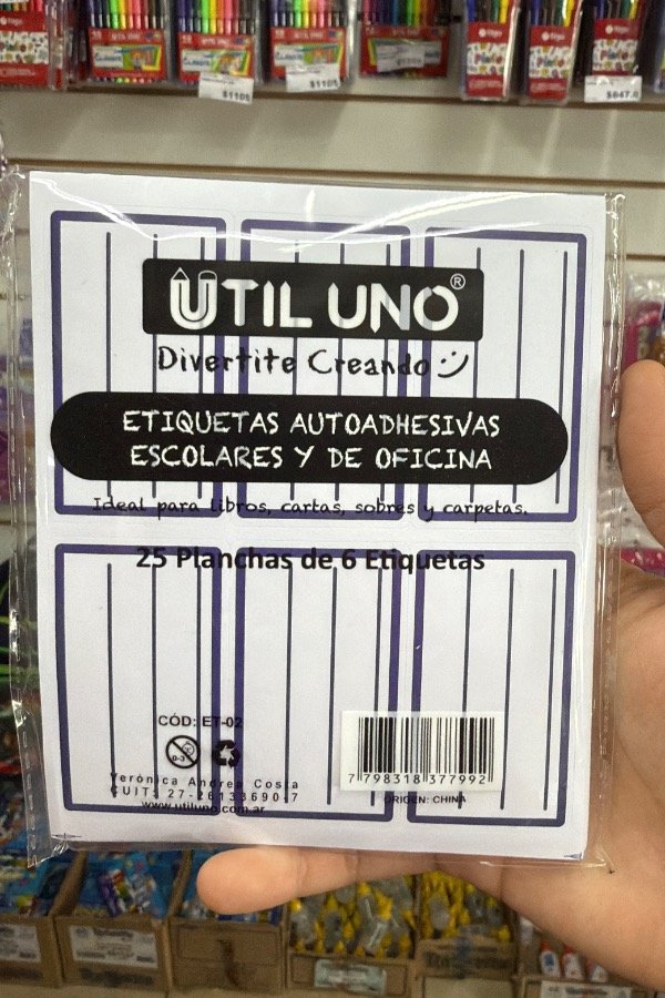 Producto - RÓTULOS x25 PLANCHAS DE ÚTIL UNO