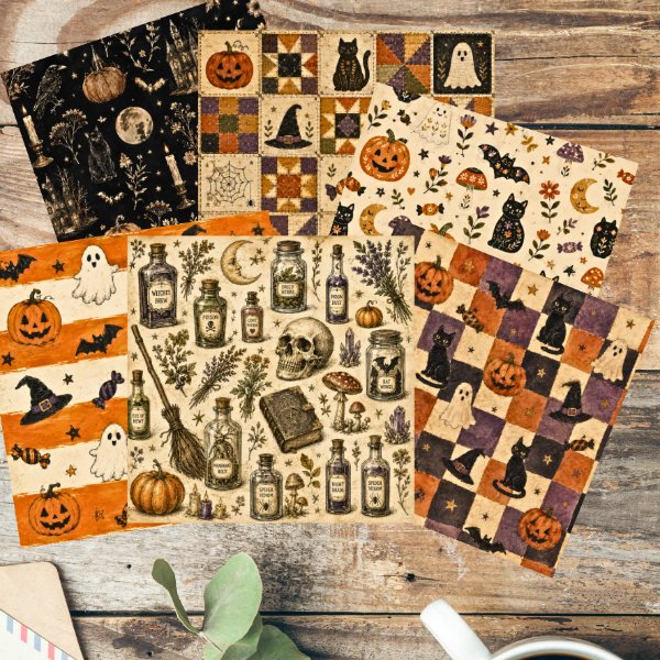 Producto - Archivo Digital: Papeles Halloween Vintage - 1