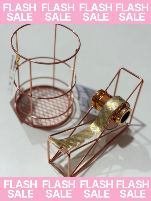 Producto - Cybermaley-Set de escritorio lapicero + porta cinta Gold