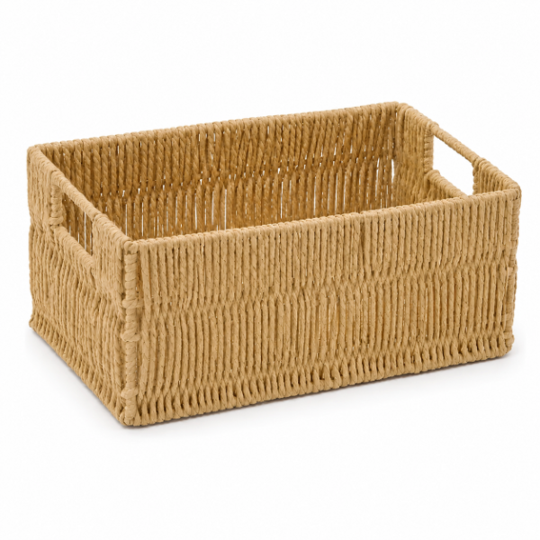 Producto - Canasto Organizador Fibra Natural Rectangular 30x20x14cm