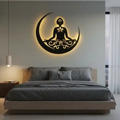 Producto - Cuadro Buda Meditación Con Luces Fibrofacil - 45x55 - 1