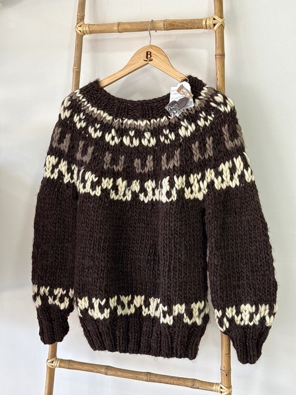 Producto - Sweater lana hilada chocolate - talle M