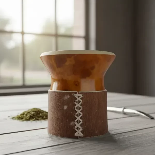 Producto - Mate Criollo Calabaza Pulida Con Base De Cuero - 0