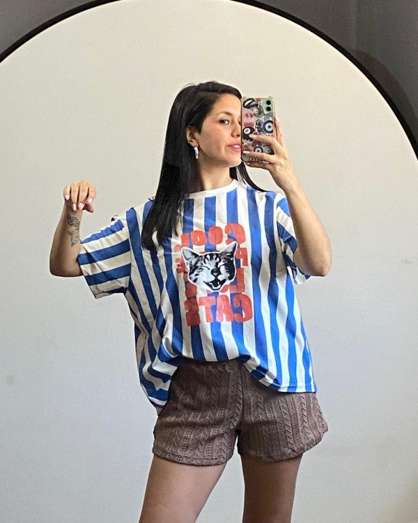 Producto - Remerón Rayado Cat Azul