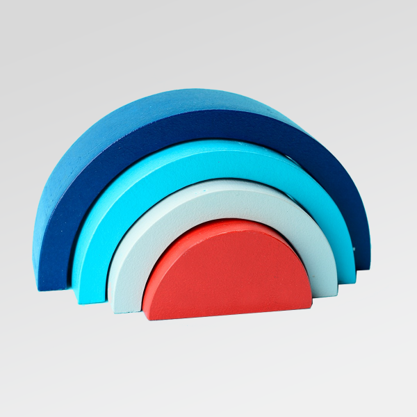 Producto - Arcoíris de madera 4 arcos MONDRIAN - 18 cm - Juguete Waldorf