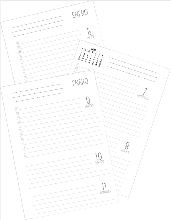 Producto - Agenda 2 dias a la vista horizontal 2026