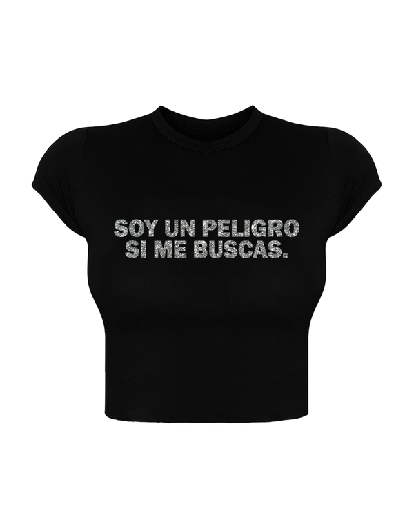 Producto - Baby tee soy un peligro glitter