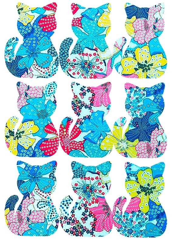 Producto - 25 Apliques De Tela Termoadhesivos Patchwork Bordado quilt GATITOS C