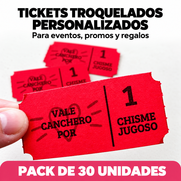 Producto - Tickets troquelados personalizados - Pack de 30 - 0