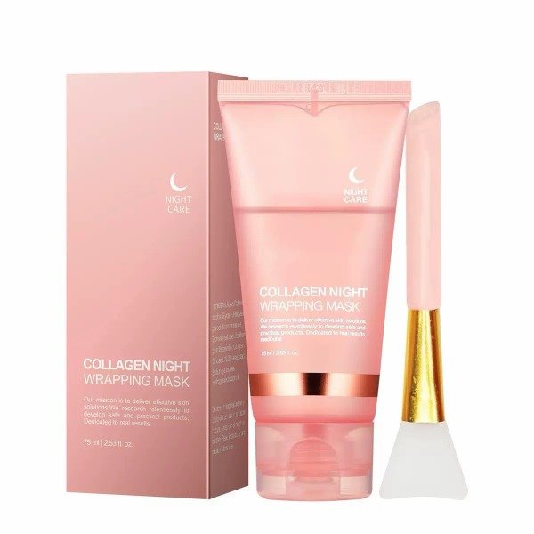 Producto - Mascarilla nocturna con Colageno + brocha silicona Wrapping MASK 75ml Nouelv
