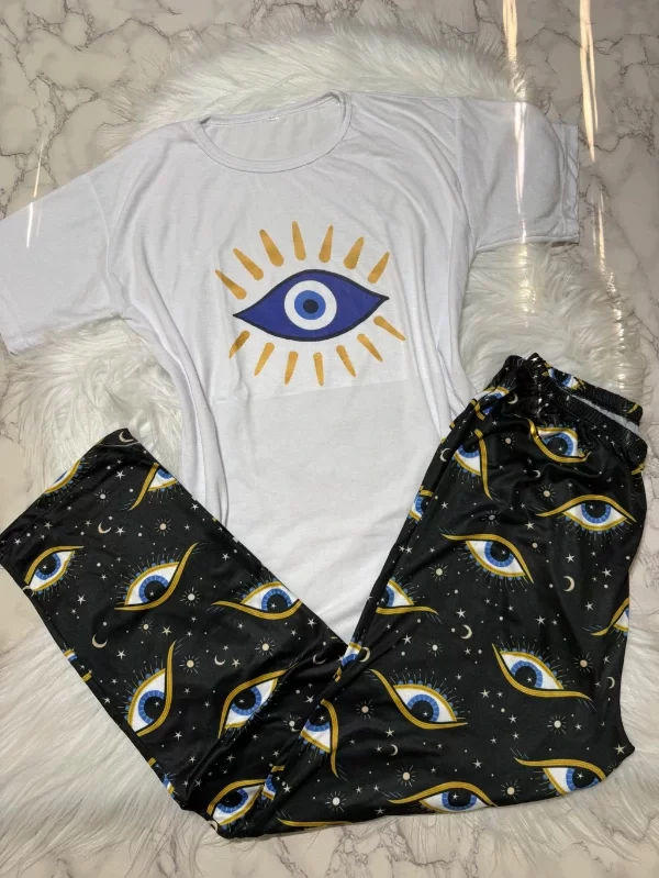 Producto - Pijama animado modal soft pantalón y remera manga corta - Ojo