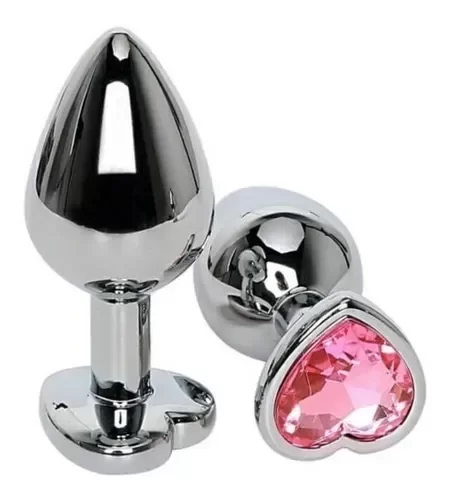 Producto - PLUG ACERO BASE CORAZÓN ROSA