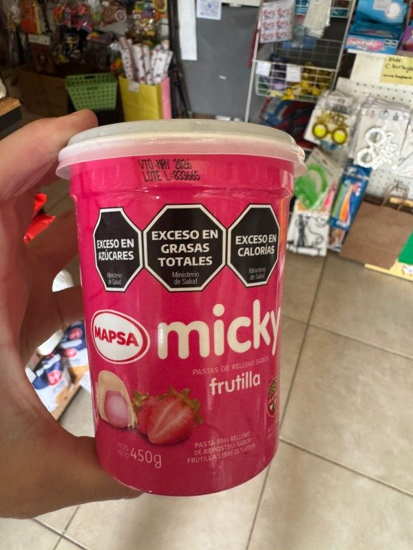 Producto - Pasta mapsa para relleno sabor frutilla x450grs