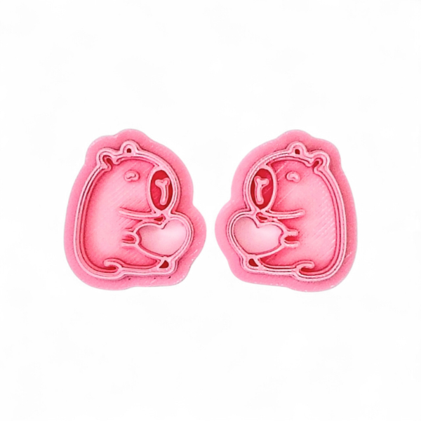 Producto - Cortante carpincho/capibara con corazón 2 partes (2,5cm)