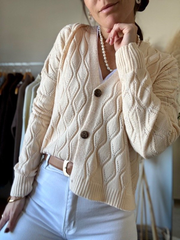 Producto - Saco rombos beige - 3