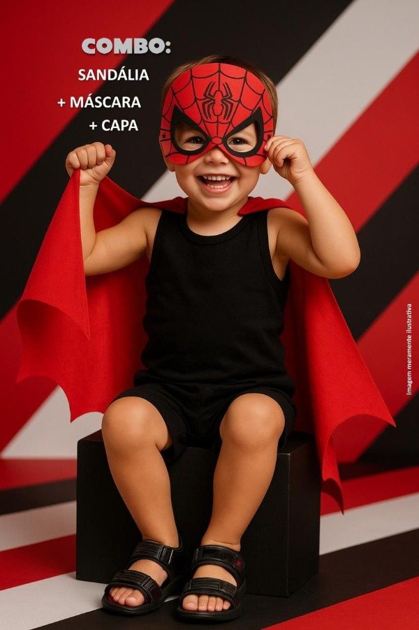 Producto - S12. Kit hombre araña Sandalia Máscara Capa 21/22 27/28 29/30