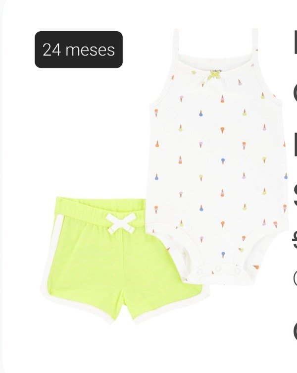 Producto - Duo carters body y short 24 meses amarillo