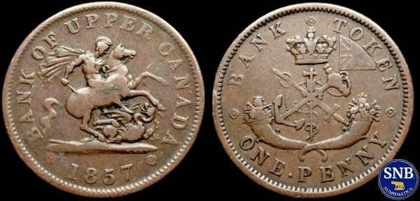 Producto - Provincia Unida de Canadá - 1 Penique (1857) KM Tn #3 - Norteamérica Británica