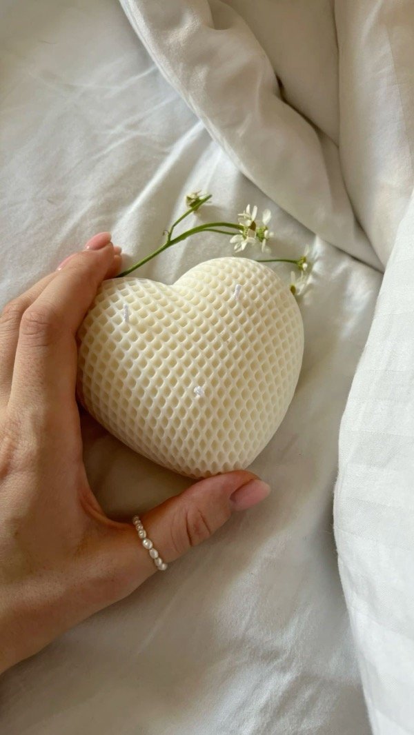 Producto - Vela -corazón texturado-