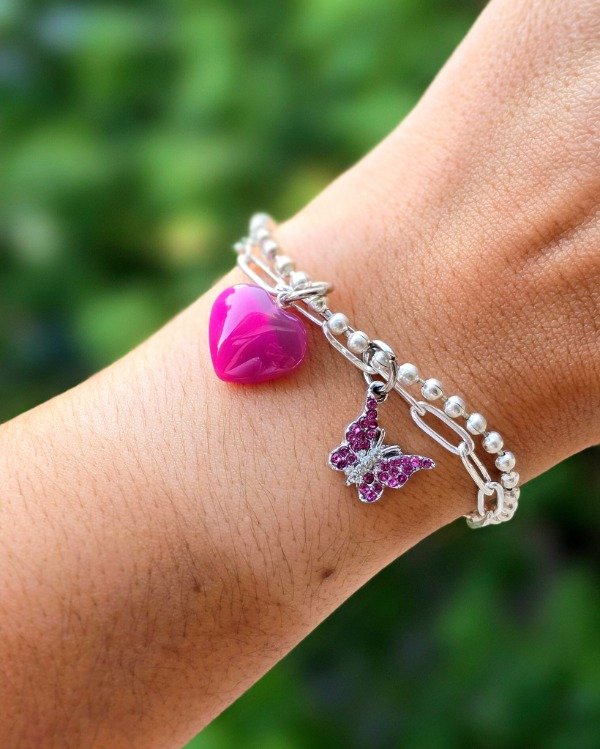 Producto - Pulsera Colibrí agata fucsia