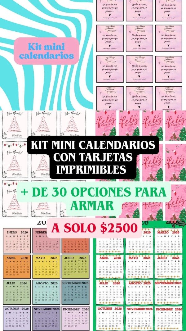 Producto - Kit mini calendarios (PDF listo para imprimir)