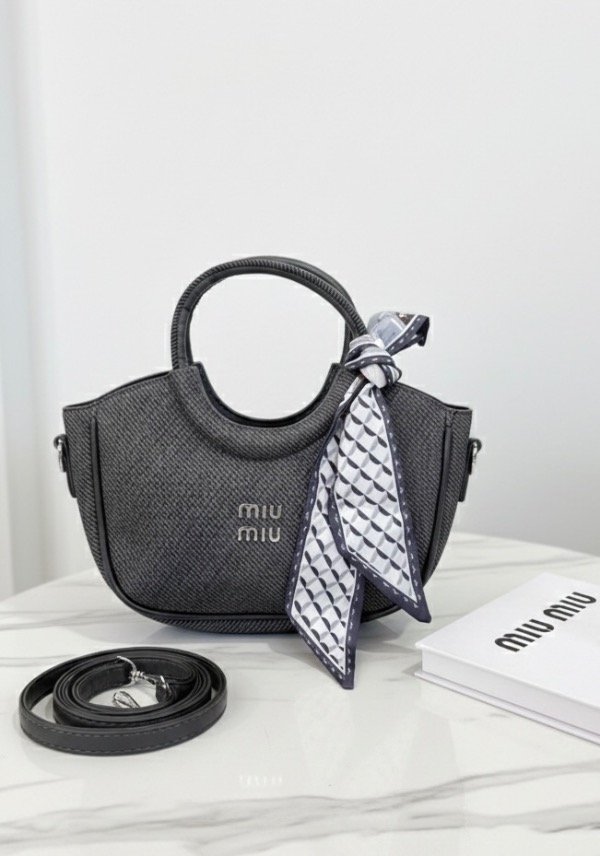 Producto - Cartera MIU MIU con Pañuelo - Línea Premium - Dark Grey