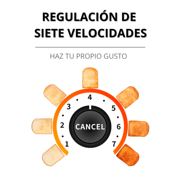 Producto - Tostadora -2 Rebanadas -7 Niveles -700W -Retro Style -Novohome (NH-TO028) - 6