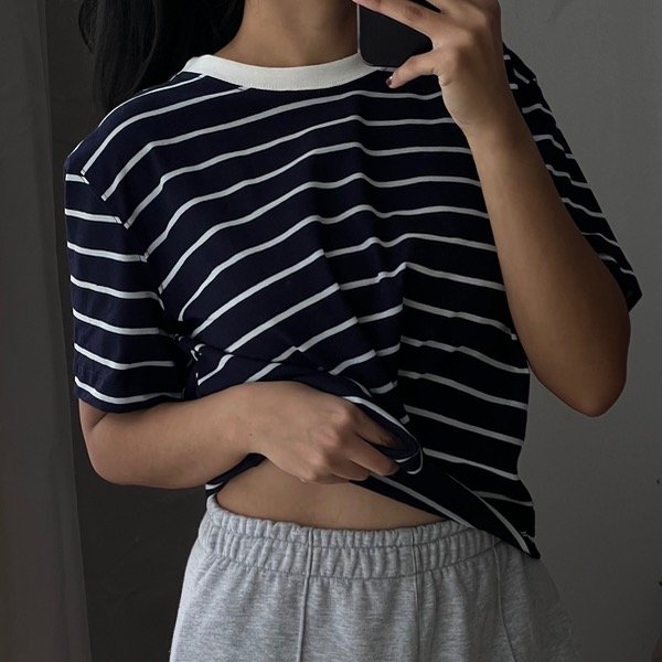 Producto - Cropped Boxy Fit - Rayas azul y blanco - 3
