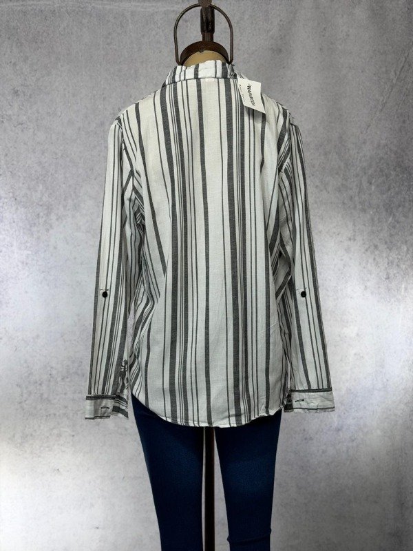 Producto - CAMISA SABBIA BLANCA Y GRIS - 2