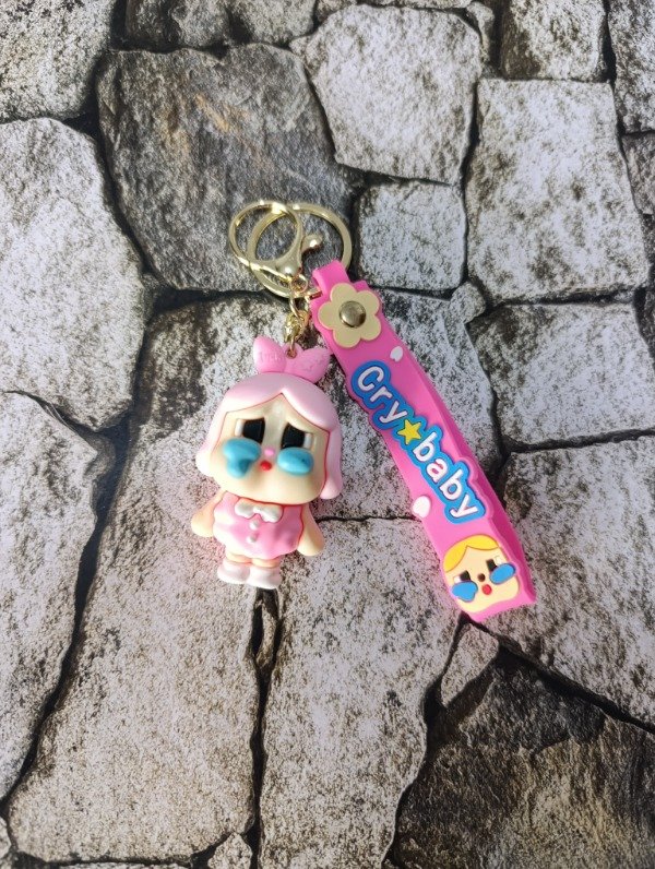 Producto - Llavero silicona importado Cry baby rosa