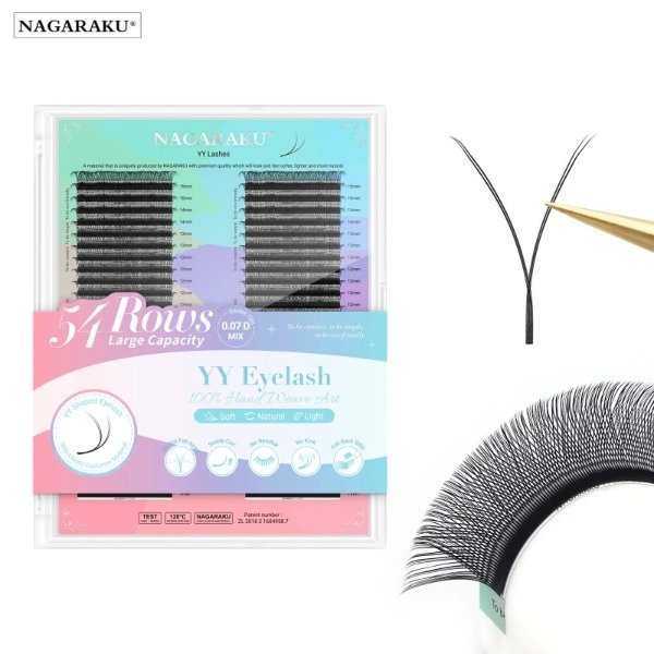 Producto - Pestañas tecnológicas (YY) MIX 07D (8-15mm) 54Filas - Nagaraku