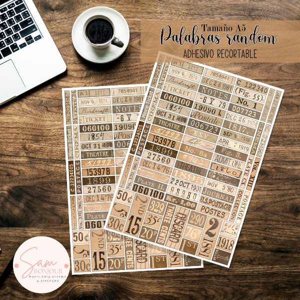Producto - Plancha recortable: Palabras random